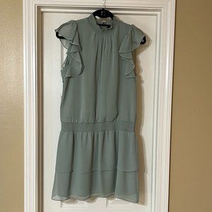 1. State Pastel Teal Mini Ruffle Dress